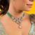 Gold plated green stone kundan necklace set