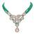 Gold plated green stone kundan necklace set