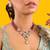 Gold plated red stone kundan necklace set