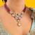 Gold plated red stone kundan necklace set