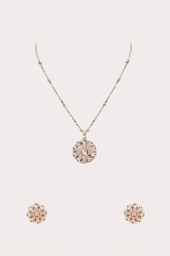 Gold plated silver kundan necklace set