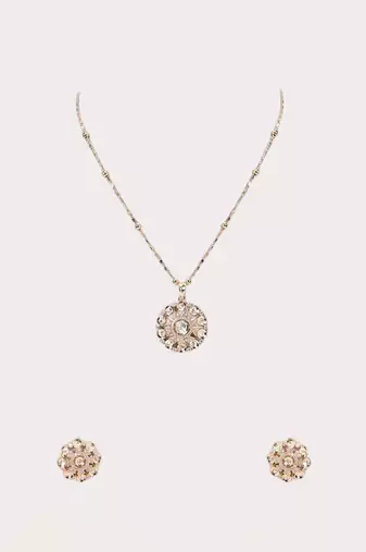 Gold plated silver kundan necklace set
