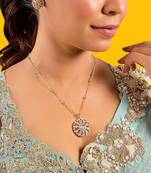 Gold plated silver kundan necklace set