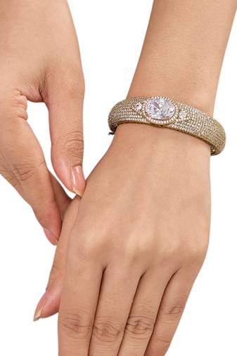 Gold plated kundan bangle