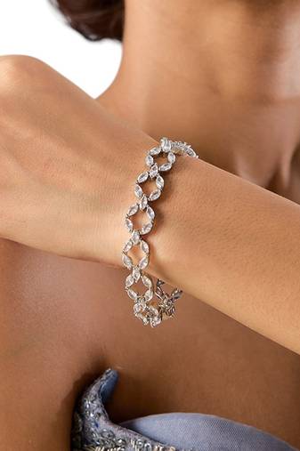  silver plated kundan Bracelete