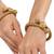 Gold plated kundan bangle