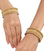 Gold plated kundan bangle