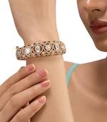 Gold plated red stone kundan bangle