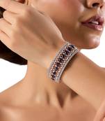 Two Toned kundan blue stone Bangle