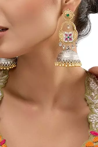 Two Toned multicolor Jhumkas