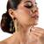 Gold plated multicolor dangler earrings