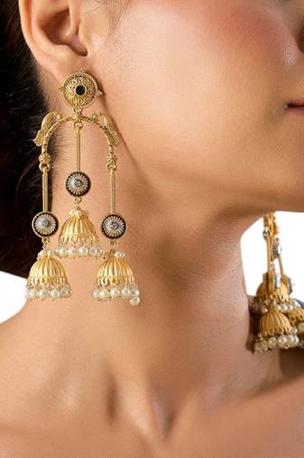 Two Toned dangler earrings