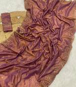 Orange Color Shinny Party Wear Tonic Silk Saree