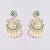 Gold plated green stone kundan chandbali earrings