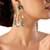 Gold plated multicolor dangler earrings