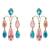 Gold plated multicolor dangler earrings