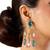 Gold plated multicolor dangler earrings