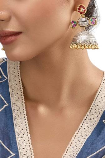 Two Toned multicolor jhumkas