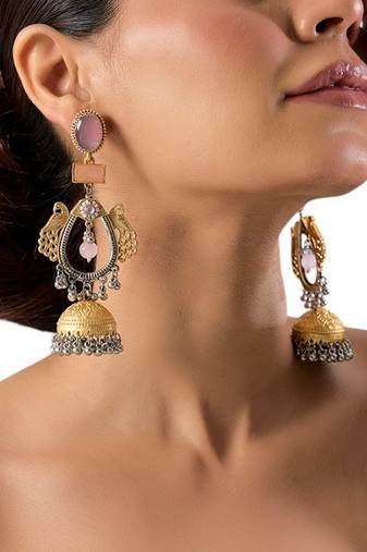 Two Toned dangler earrings