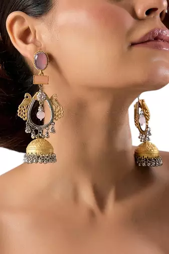 Two Toned dangler earrings
