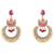 Silver plated multicolor kundan chandbali earrings