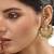 Gold plated kundan chandbali earrings