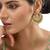 Gold plated kundan chandbali earrings