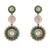 Gold plated green stone kundan dangler earrings