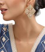Gold plated kundan earrings