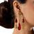 Gold plated multicolor dangler earrings