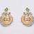 Gold plated green stone kundan chandbali earrings