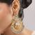 Gold plated green stone kundan chandbali earrings