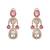 Gold plated pink stone dangler earrings