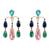 Gold plated multicolor dangler earrings