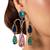 Gold plated multicolor dangler earrings