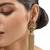 Gold plated kundan tassel earrings