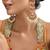 Gold plated red stone kundan dangler earrings