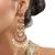 Gold plated red stone kundan dangler earrings