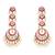 Gold plated red stone kundan dangler earrings