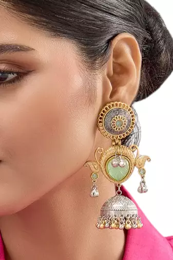 Two Toned multicolor Jhumkas