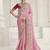 Pink color handwork and zari-cord tissue viscose saree with designer blouse fabric