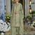 Light green heavy chinon silk palazzo suits - full stitched free size upto 44 