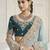 Sea green color  handwork and zari-cord tissue viscose saree with designer blouse fabric