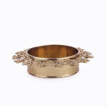 Traditional astonish flower design brass gold plated festival decorative deep / diya 2