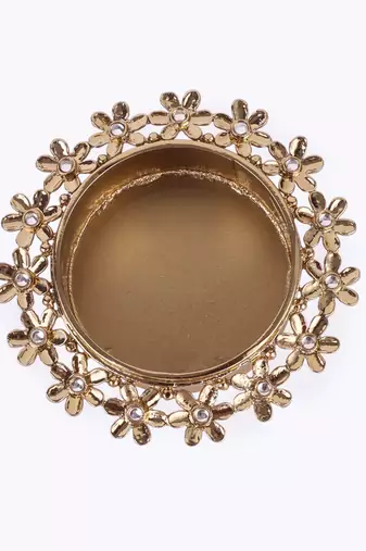Traditional astonish flower design brass gold plated festival decorative deep / diya