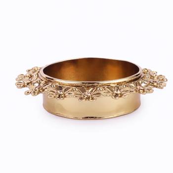 Traditional attractive flower design brass gold plated festival decorative deep / diya 2