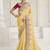 Yellow color handwork and zari-cord tissue viscose saree with designer blouse fabric