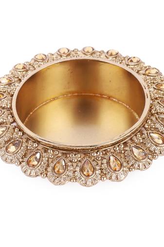 Traditional beautiful round and oval shape brass gold plated festival decorative deep / diya