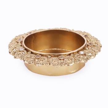 Traditional elegant peacock design brass gold plated festival decorative deep / diya 1