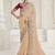 Chiku color handwork and zari-cord tissue viscose saree with designer blouse fabric